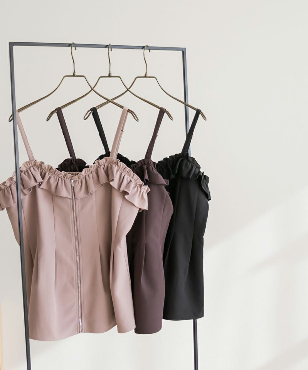 CLETTEオリジナル☆フリルジップビスチェ | 大きいサイズ レディース