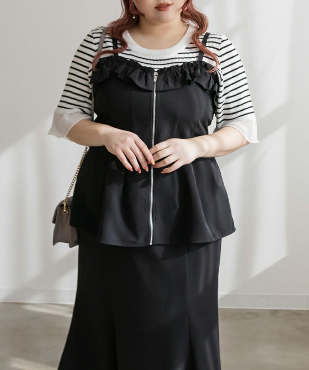 CLETTEオリジナル☆フリルジップビスチェ | 大きいサイズ レディース