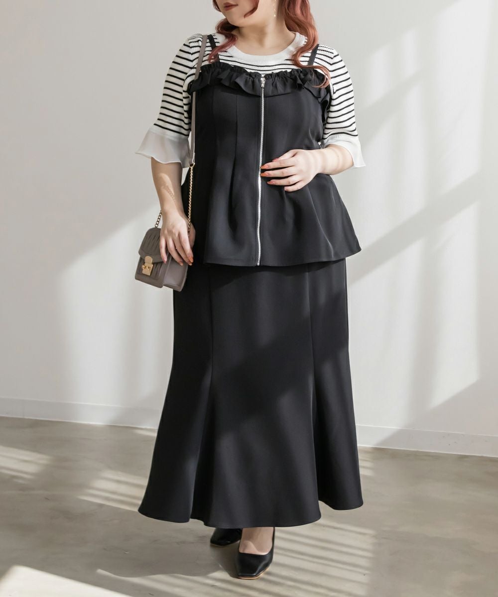 CLETTEオリジナル☆フリルジップビスチェ | 大きいサイズ レディース