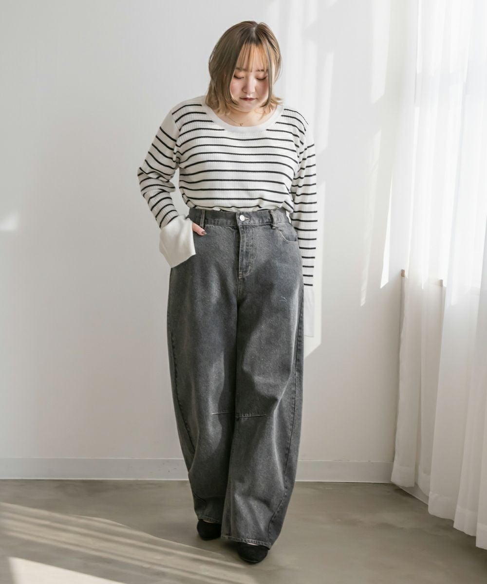 CLETTEオリジナル☆バレルレッグデニムパンツ | 大きいサイズ