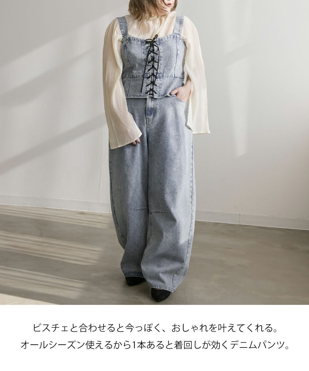 CLETTEオリジナル☆バレルレッグデニムパンツ | 大きいサイズ