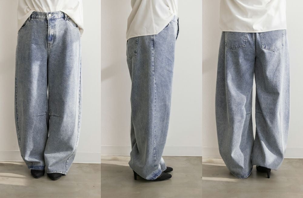 CLETTEオリジナル☆バレルレッグデニムパンツ | 大きいサイズ