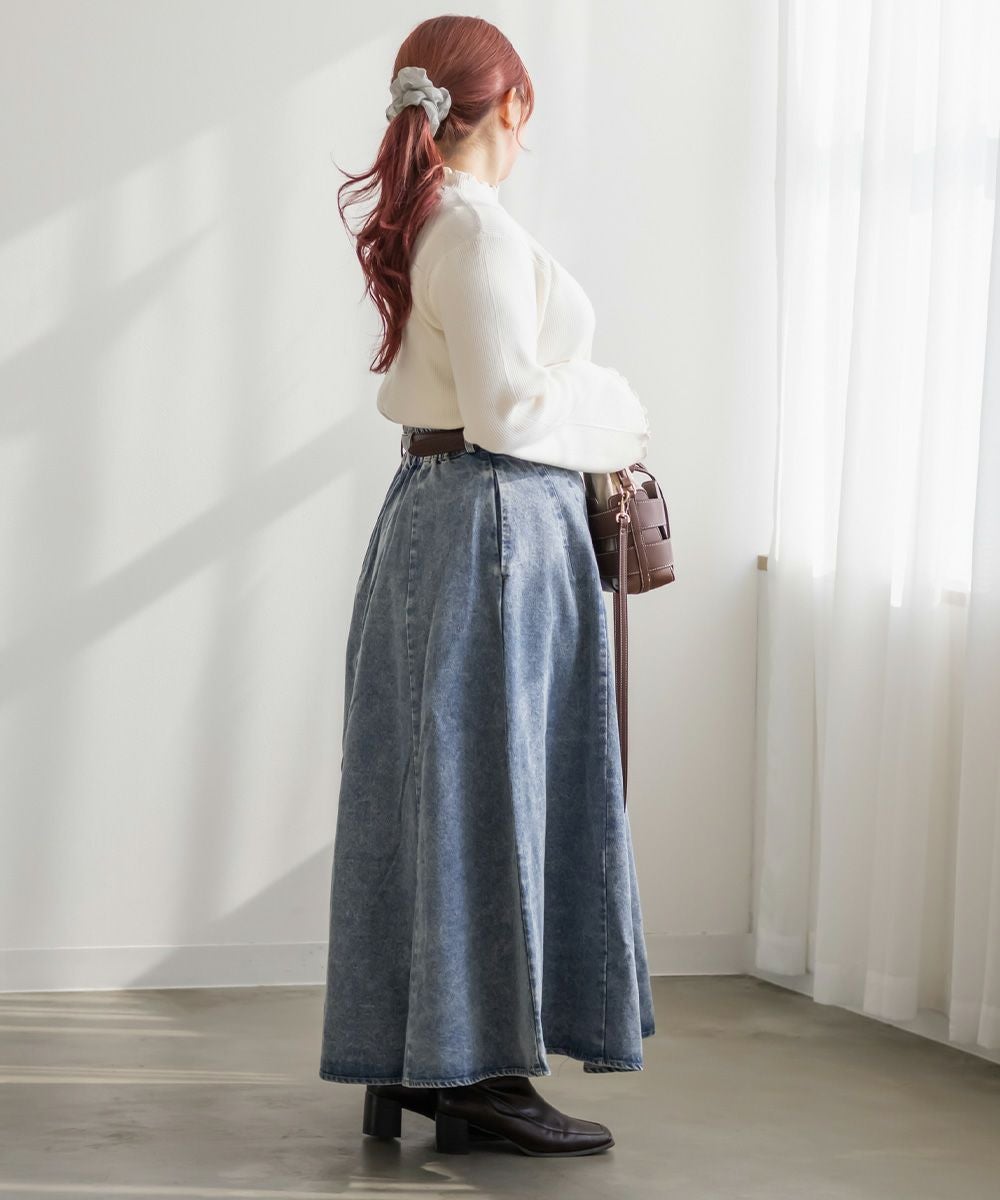 CLETTEオリジナル☆デニムフレアスカート | 大きいサイズ レディース
