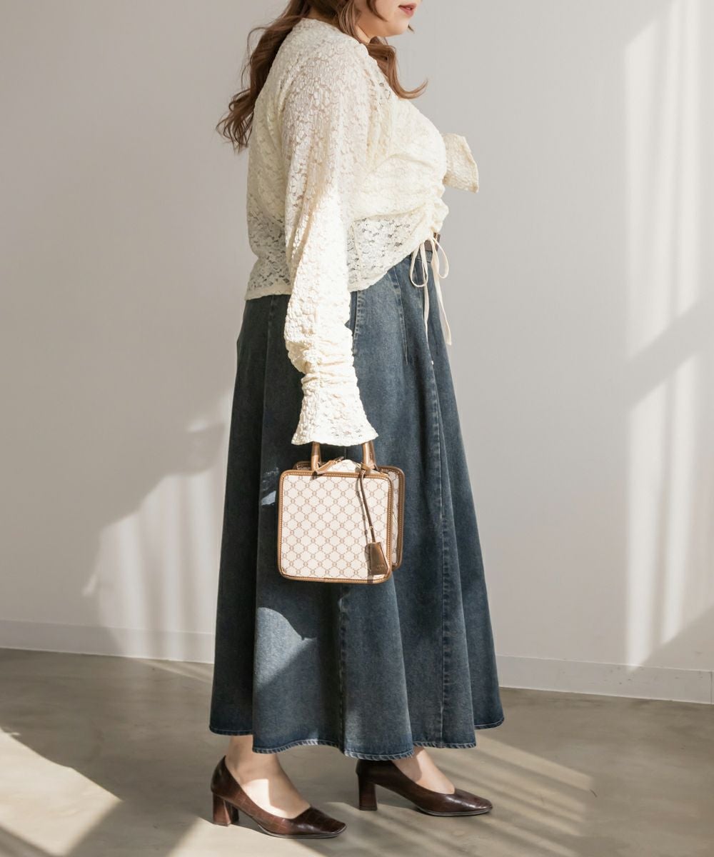 CLETTEオリジナル☆デニムフレアスカート | 大きいサイズ レディース