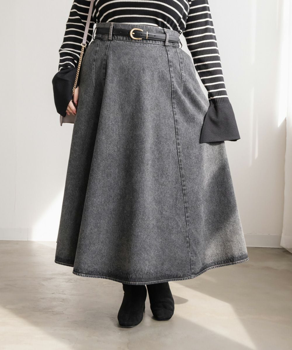 CLETTEオリジナル☆デニムフレアスカート | 大きいサイズ レディース
