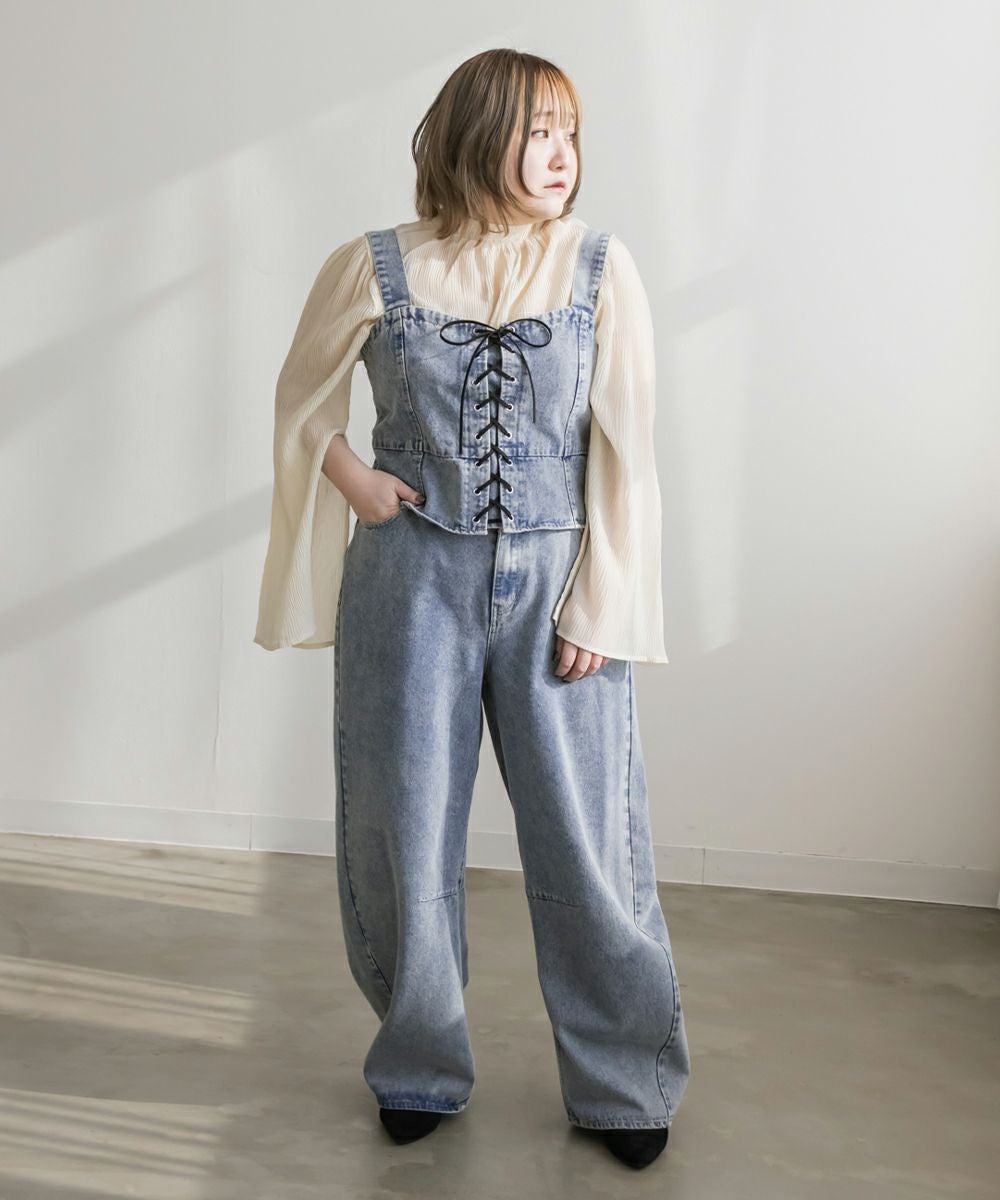 CLETTEオリジナル☆レースアップデニムビスチェ | 大きいサイズ