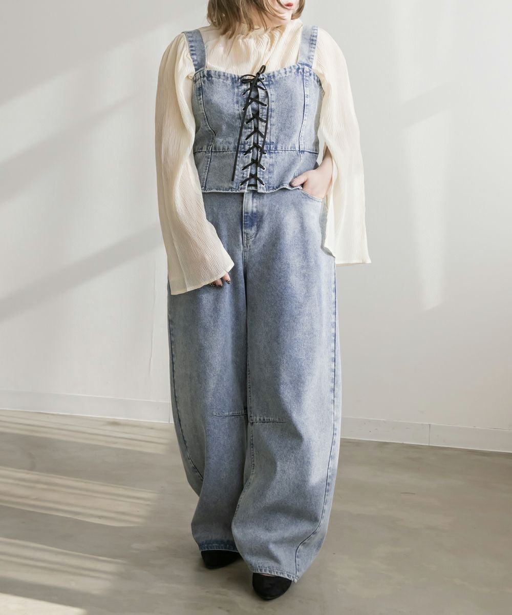 CLETTEオリジナル☆レースアップデニムビスチェ | 大きいサイズ
