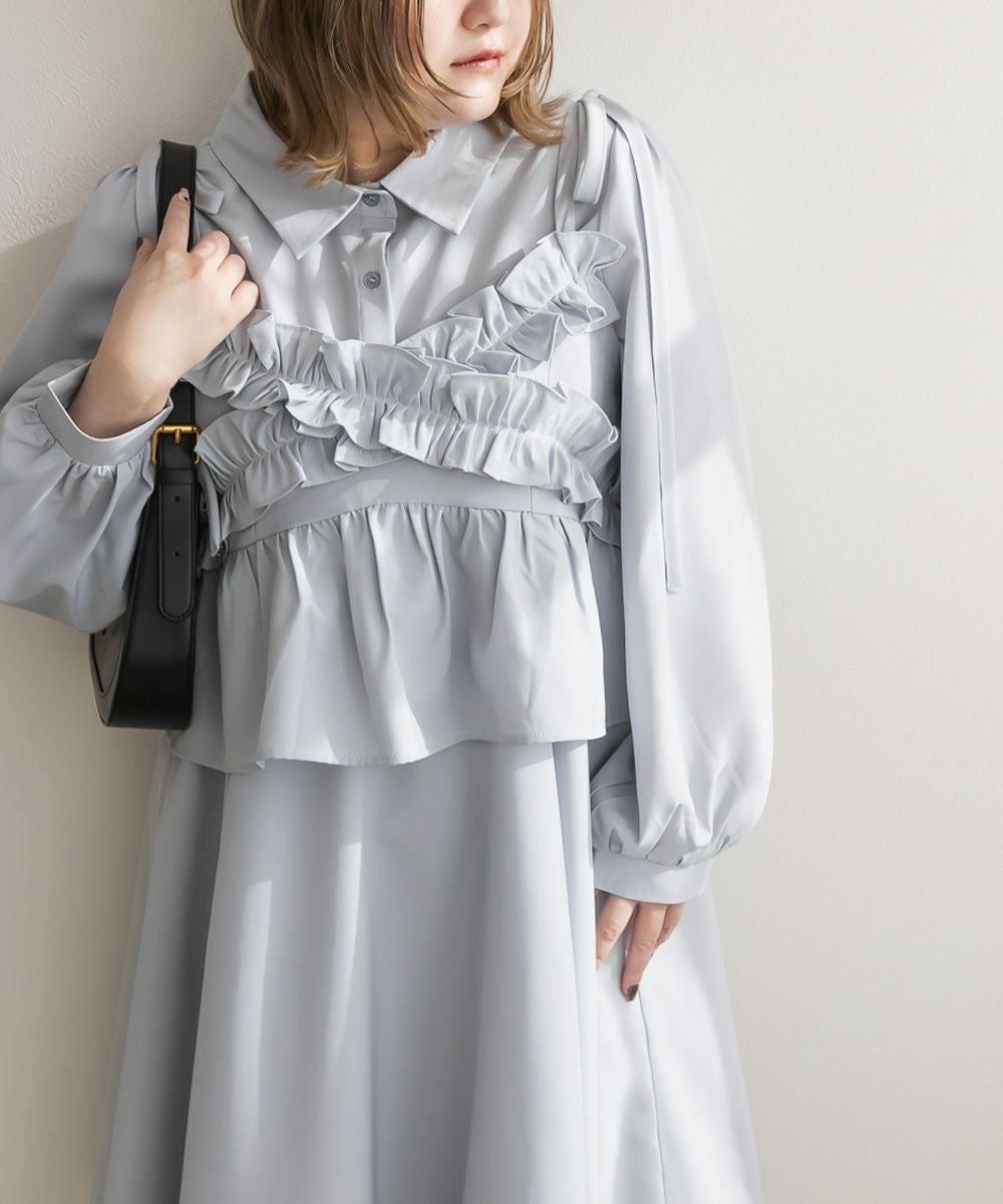 CLETTEオリジナル☆フリルビスチェセットミニシャツワンピース