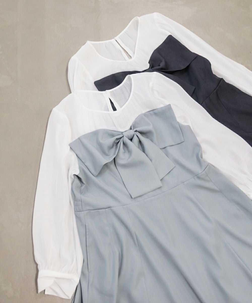 CLETTEオリジナル☆レイヤード風リボンワンピース | 大きいサイズ