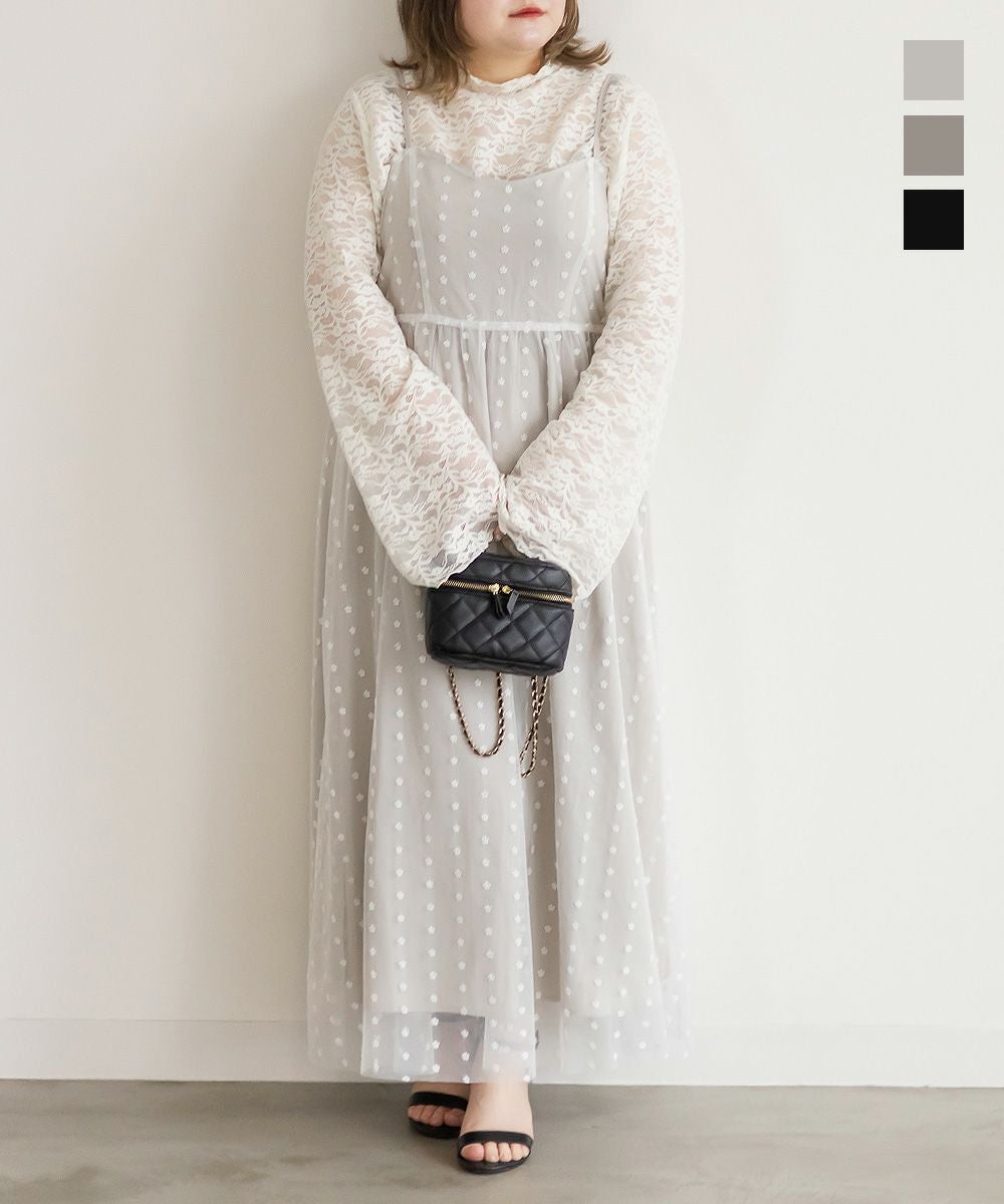 CLETTEオリジナル☆フラワーチュールキャミワンピース | 大きいサイズ