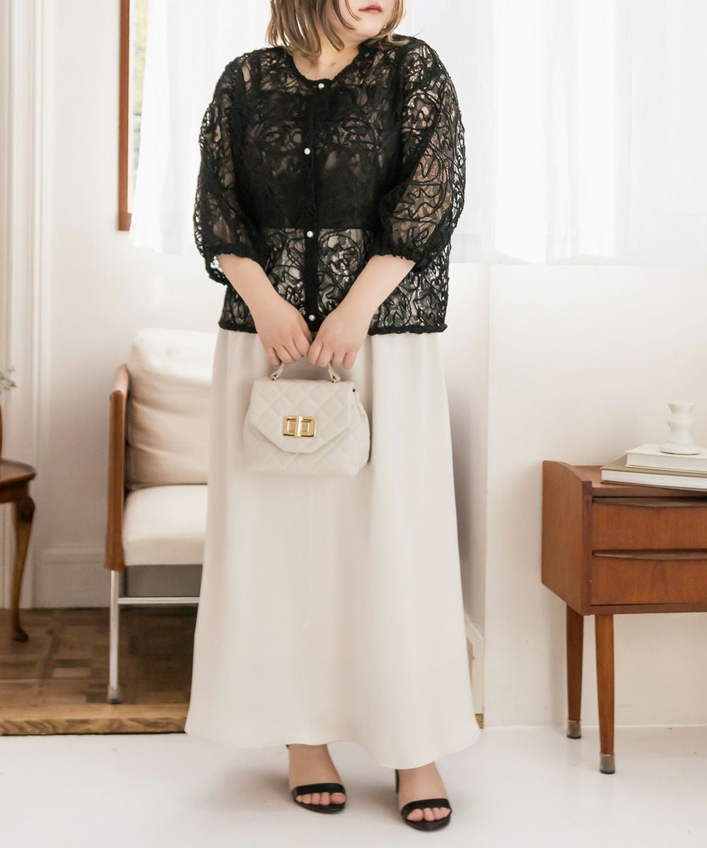 コード刺繍レースカーディガン | 大きいサイズ レディース専門店