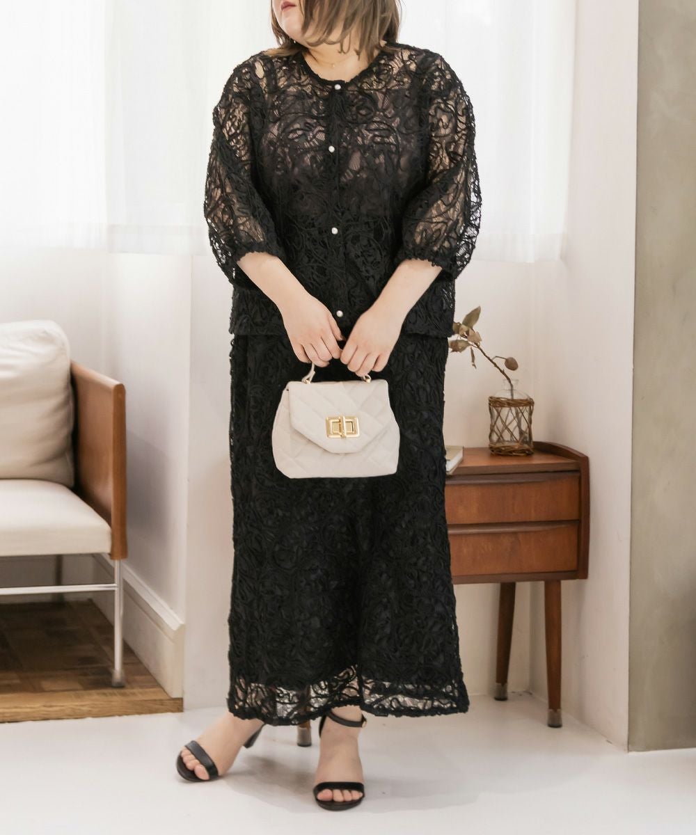 コード刺繍レースカーディガン | 大きいサイズ レディース専門店