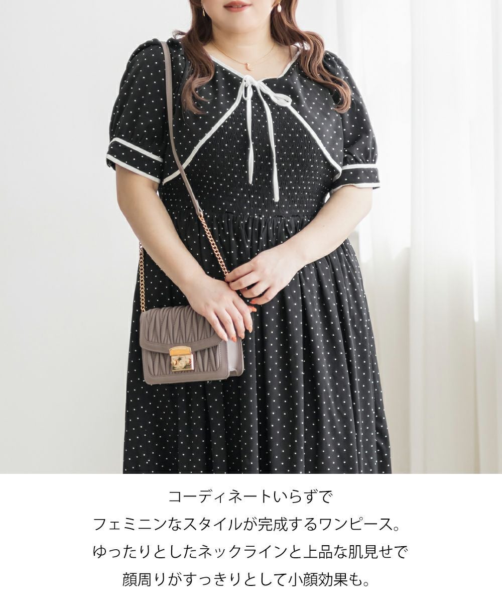CLETTEオリジナル☆ボレロドッキング風シャーリングワンピース