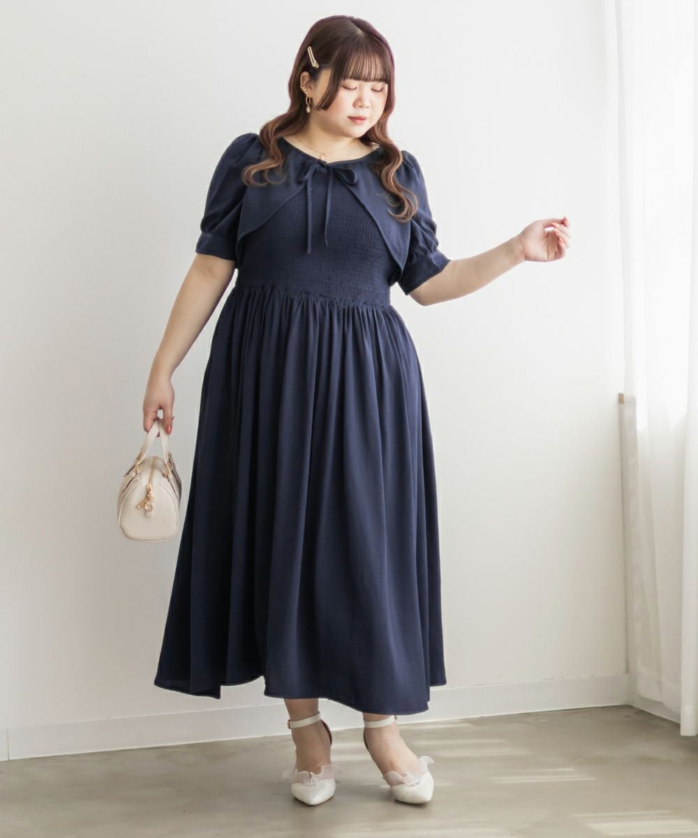 CLETTEオリジナル☆ボレロドッキング風シャーリングワンピース