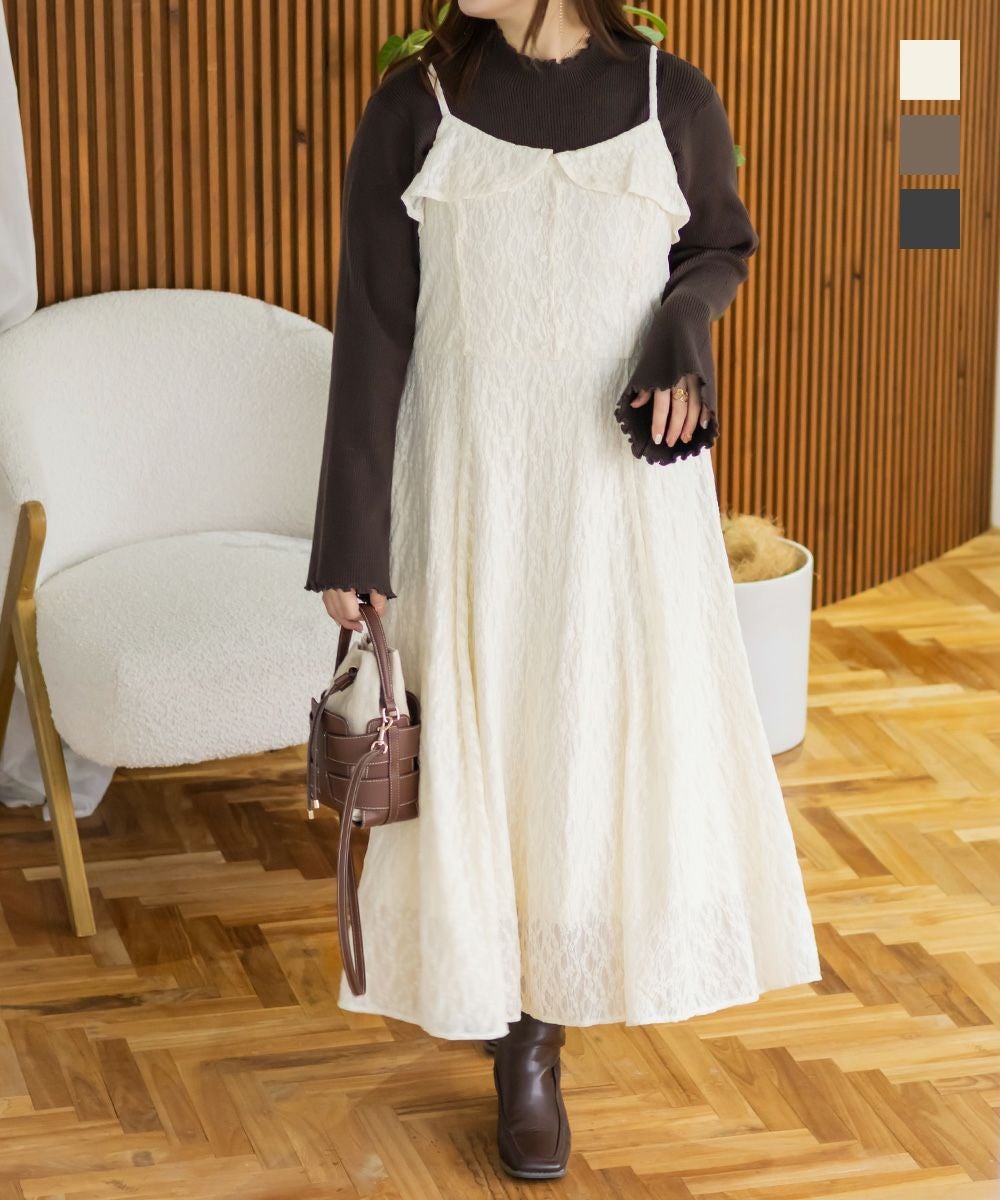 CLETTEオリジナルチューリップ柄キャミワンピース | 大きいサイズ