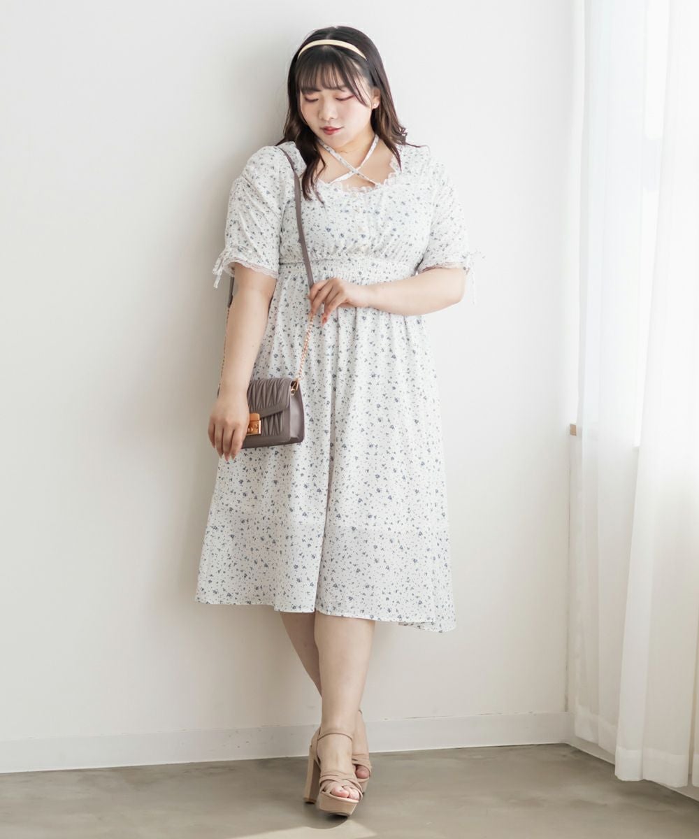 シフォン花柄半袖ワンピース | 大きいサイズ レディース専門店 CLETTE