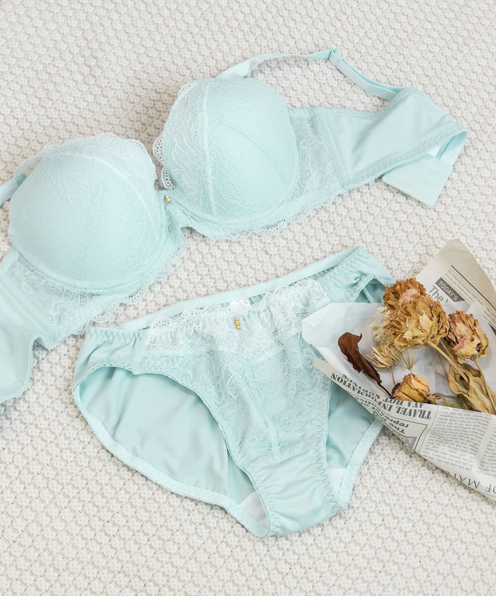 パステルフラワーレースブラジャー＆ショーツセット | 大きいサイズ