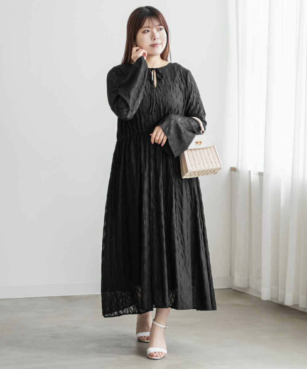 CLETTEオリジナル☆ロング丈シアーレースワンピース | 大きいサイズ