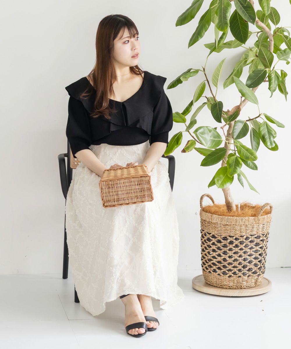 タグ付き新品未使用！前後2wayフリルニット CLETTEオリジナル☆前後2WAYフリルニット | 大きいサイズ レディース