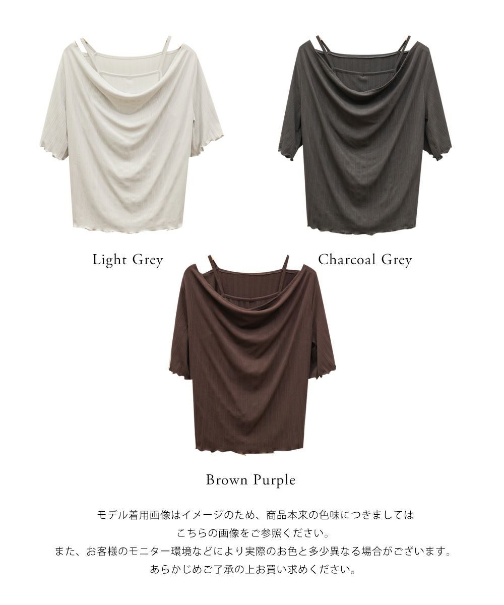 CIVARIZE フェイクレイヤードドレープカットソー ホワイト サイズ44 CLETTEオリジナル☆フェイクレイヤードドレープカットソー | 大きい