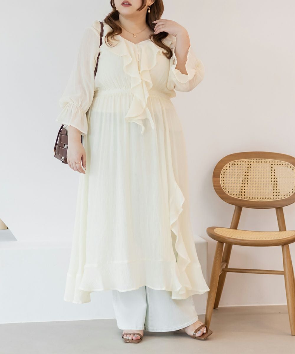 ⚠*️様 【美品】EPOCA ワンピース 38 (ペチコート付き) CLETTEオリジナル☆ペチコート付きフリルワンピース | 大きいサイズ