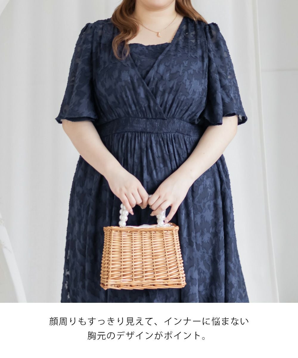 CLETTEオリジナル☆シアー花柄カシュクールワンピース | 大きいサイズ