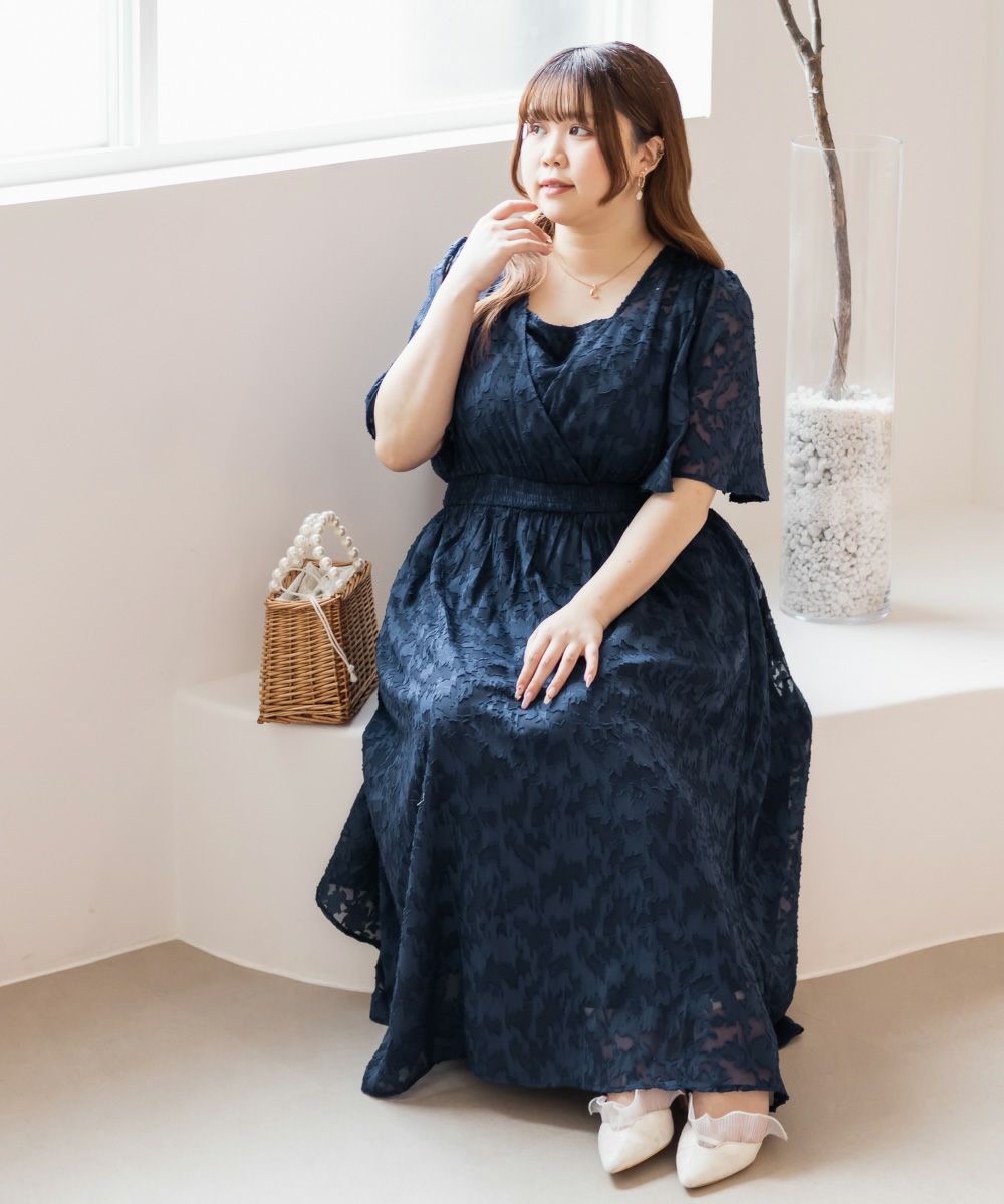 CLETTEオリジナル☆シアー花柄カシュクールワンピース | 大きいサイズ