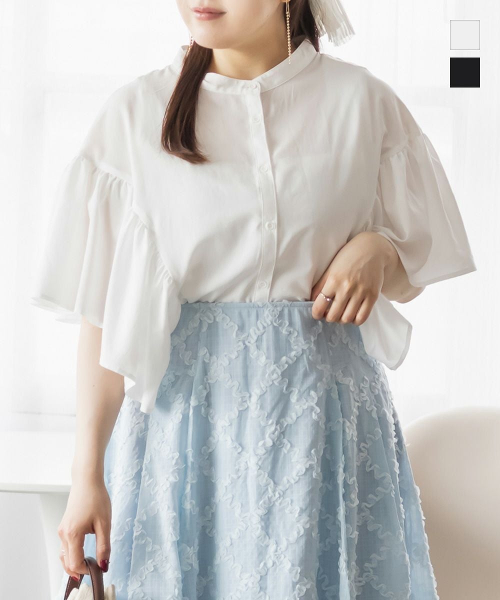 Drawer 23SS 完売　ショルダーフリルブラウス　ホワイト　36 Drawer 23SS 完売 ショルダーフリルブラウス ホワイト 36 楽天市場