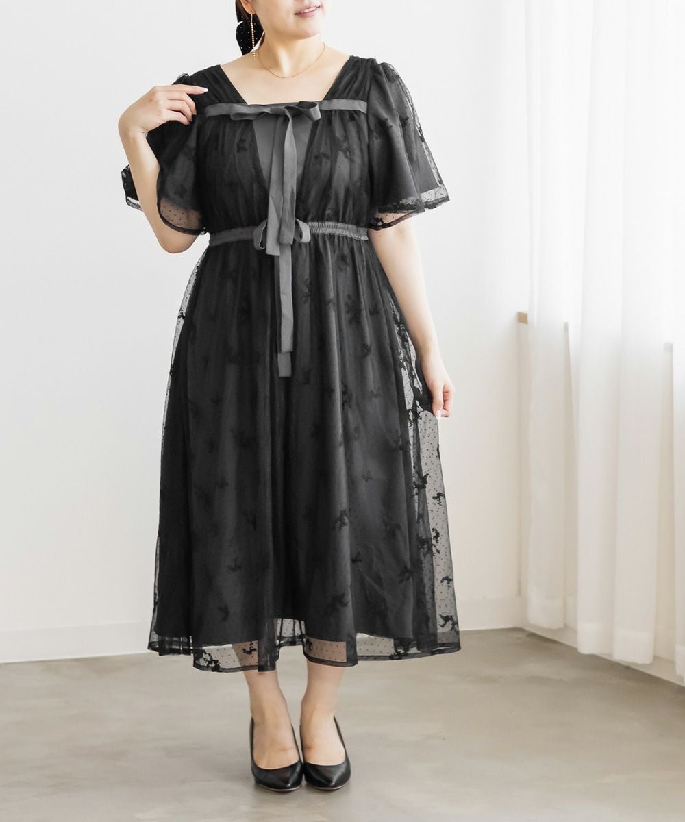 CLETTEオリジナル☆2WAY花柄チュールワンピース | 大きいサイズ