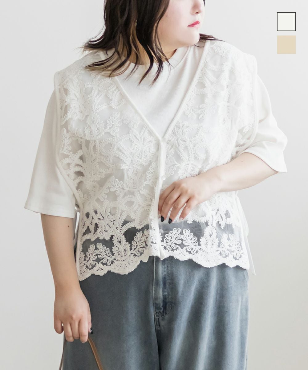 前後2WAYレースベスト | 大きいサイズ レディース専門店 CLETTE