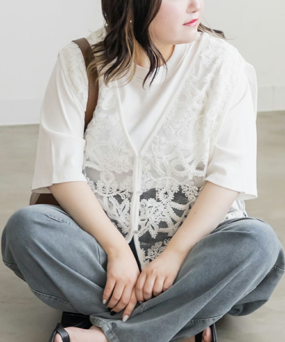 前後2WAYレースベスト | 大きいサイズ レディース専門店 CLETTE