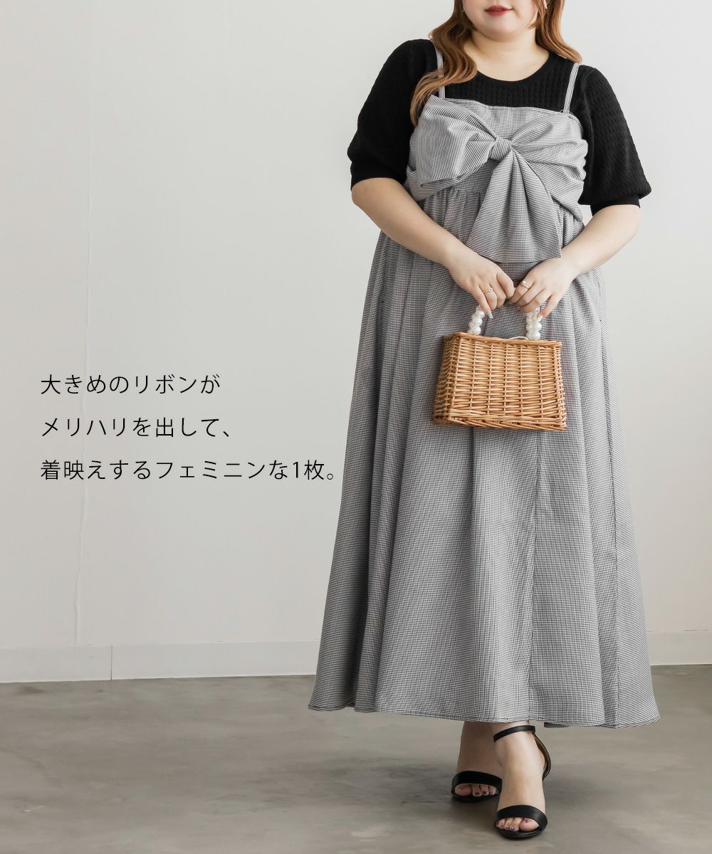 CLETTEオリジナルリボンディテールワンピース | 大きいサイズ
