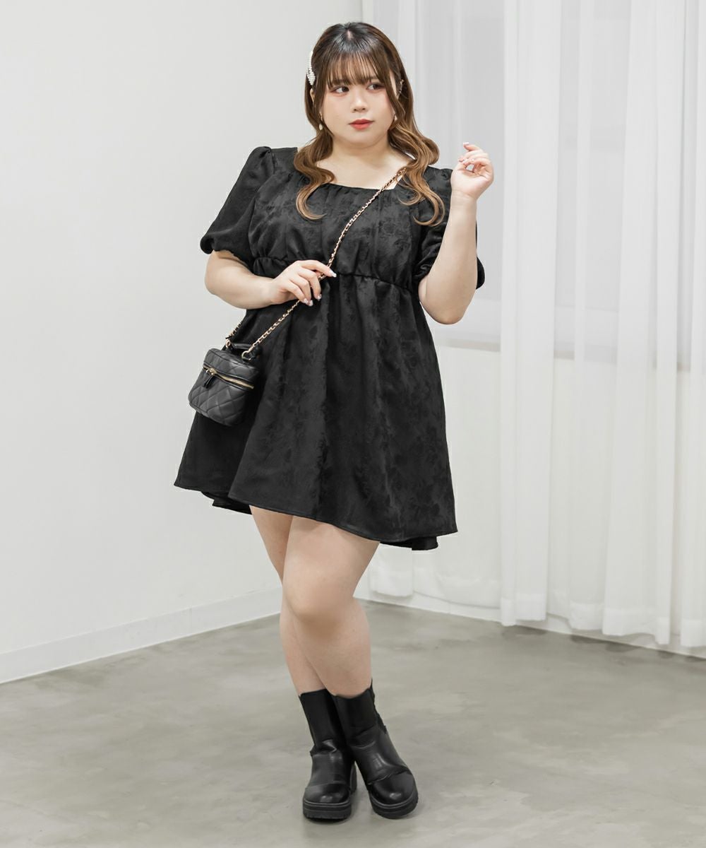 ジャスグリッティー　スカラカットチュニック　ブラック1 JUSGLITTY（ジャスグリッティー）の「レイヤードカットチュニック（T