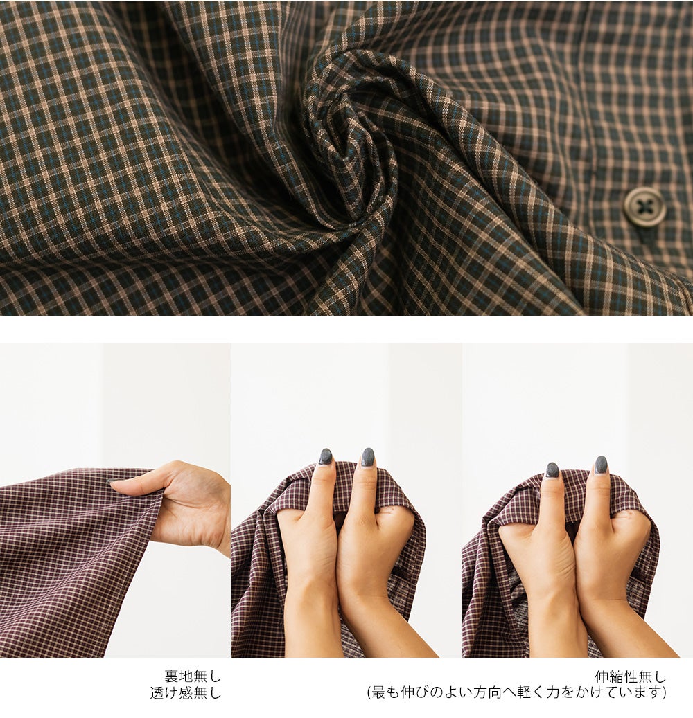 CLETTEオリジナルリボンタイチェック柄半袖ブラウス | 大きいサイズ