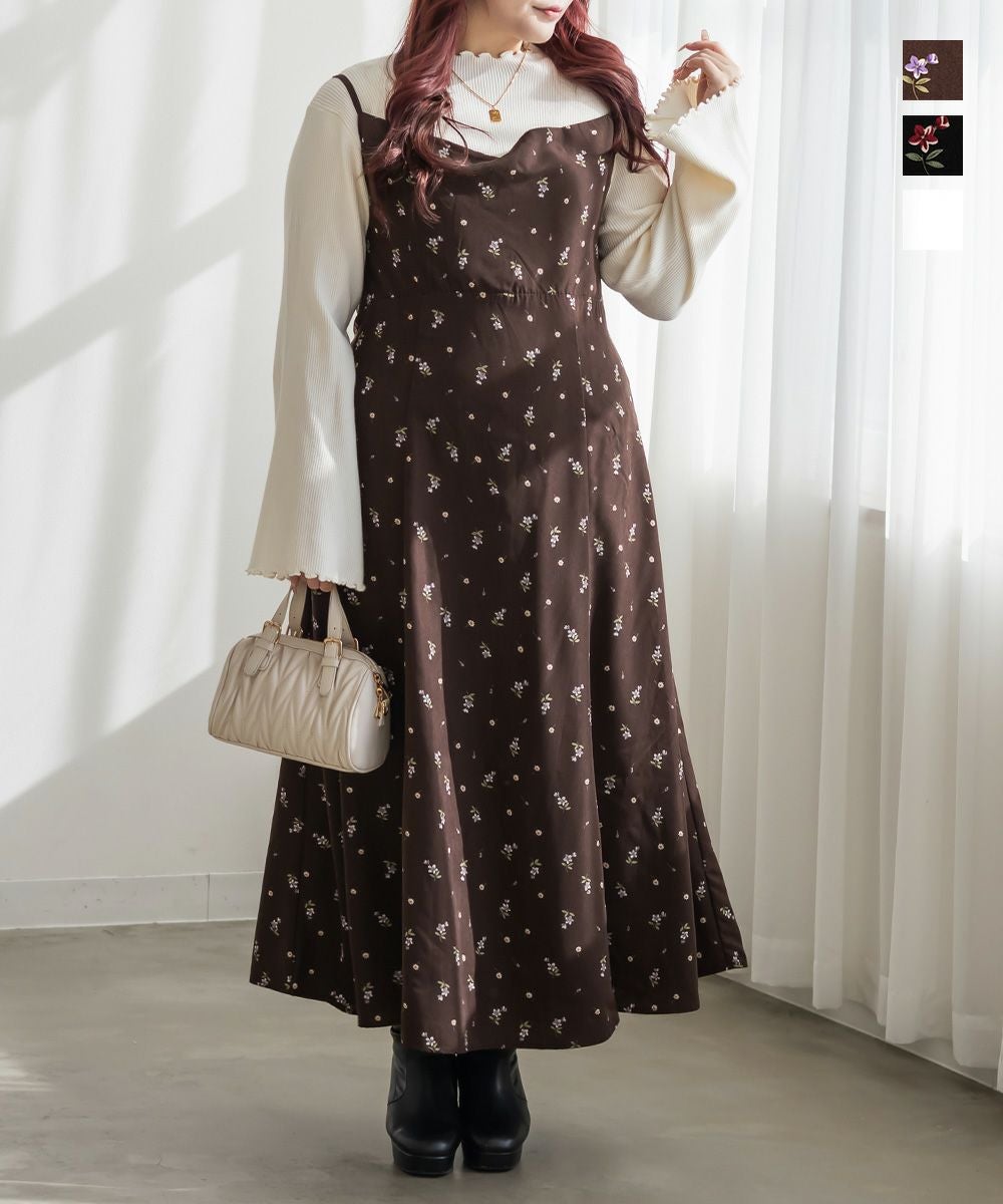 CLETTEオリジナルチューリップ柄キャミワンピース | 大きいサイズ