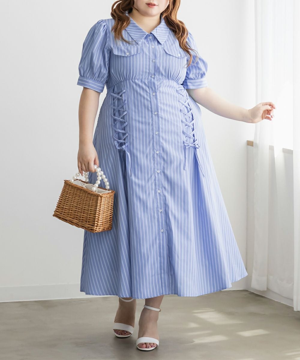 【美品】familiar 90 チュニックワンピース 青と白ストライプ ワンピース | ファミリア公式サイト