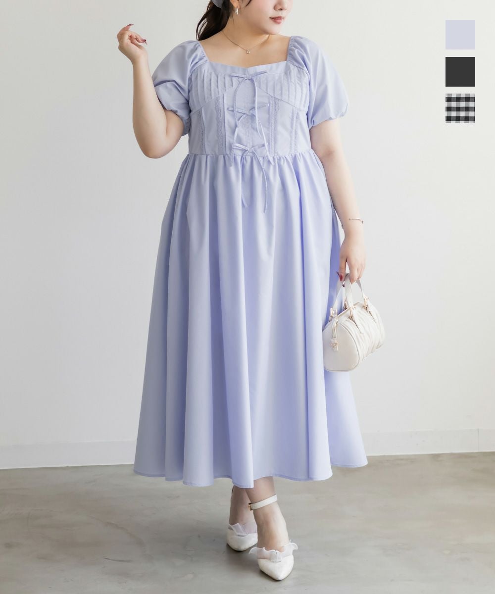 CLETTEオリジナルレース使いピンタックワンピース | 大きいサイズ