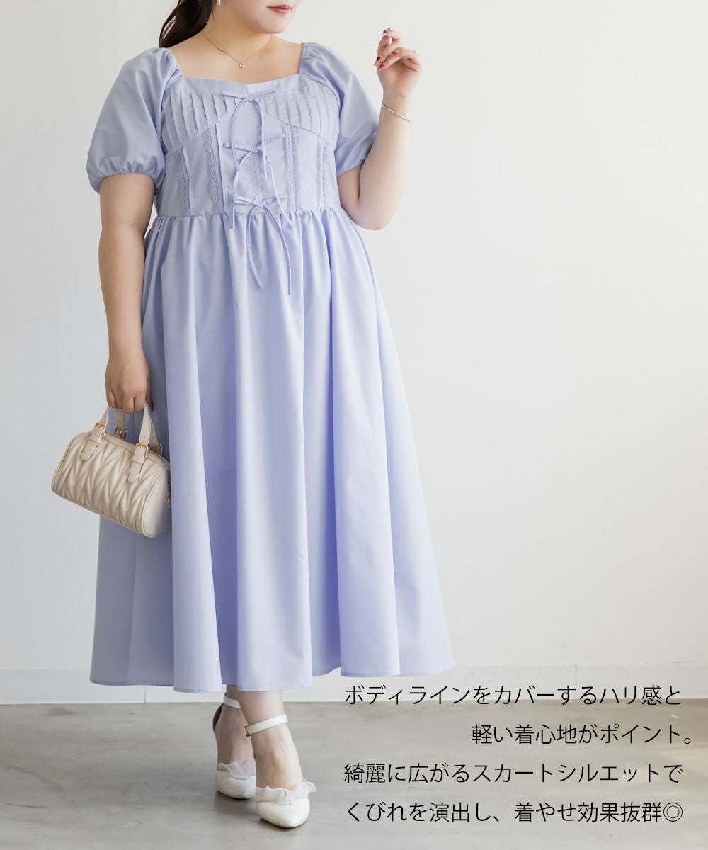 CLETTEオリジナルレース使いピンタックワンピース | 大きいサイズ