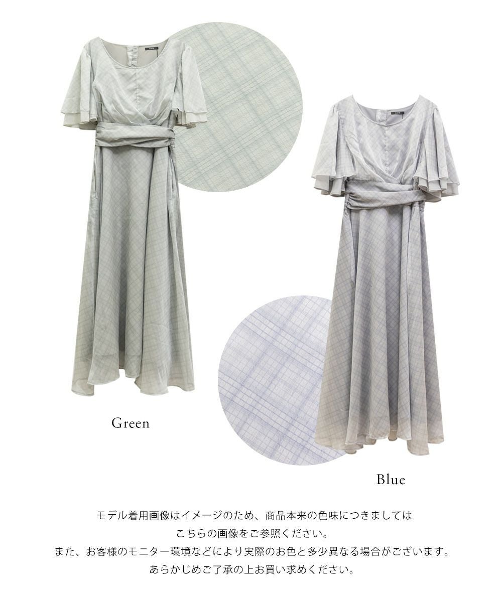 CLETTEオリジナルシアーチェックウエストリボンワンピース | 大きい