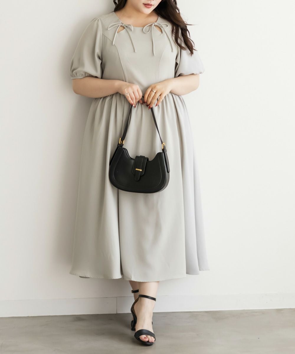 CLETTEオリジナルデザイン襟スカラップウエストワンピース | 大きい