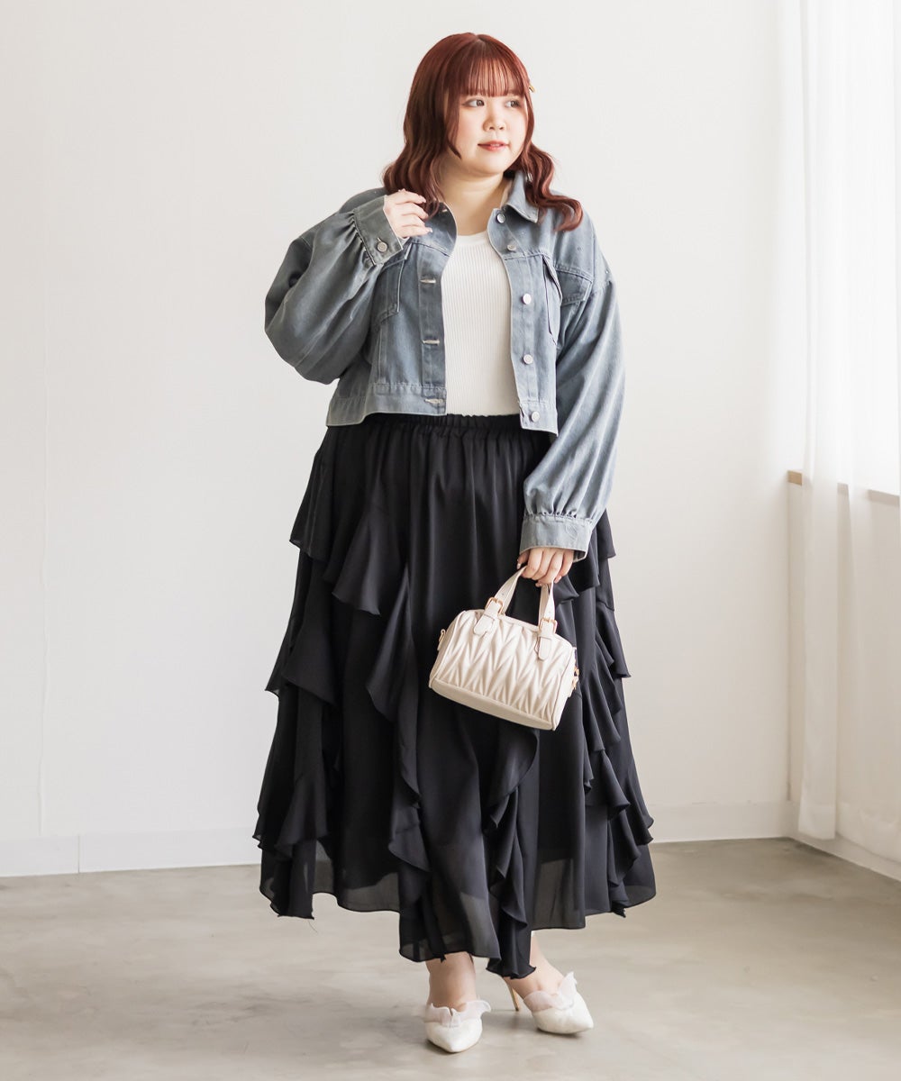 CLETTEオリジナルラッフルロングスカート | 大きいサイズ レディース