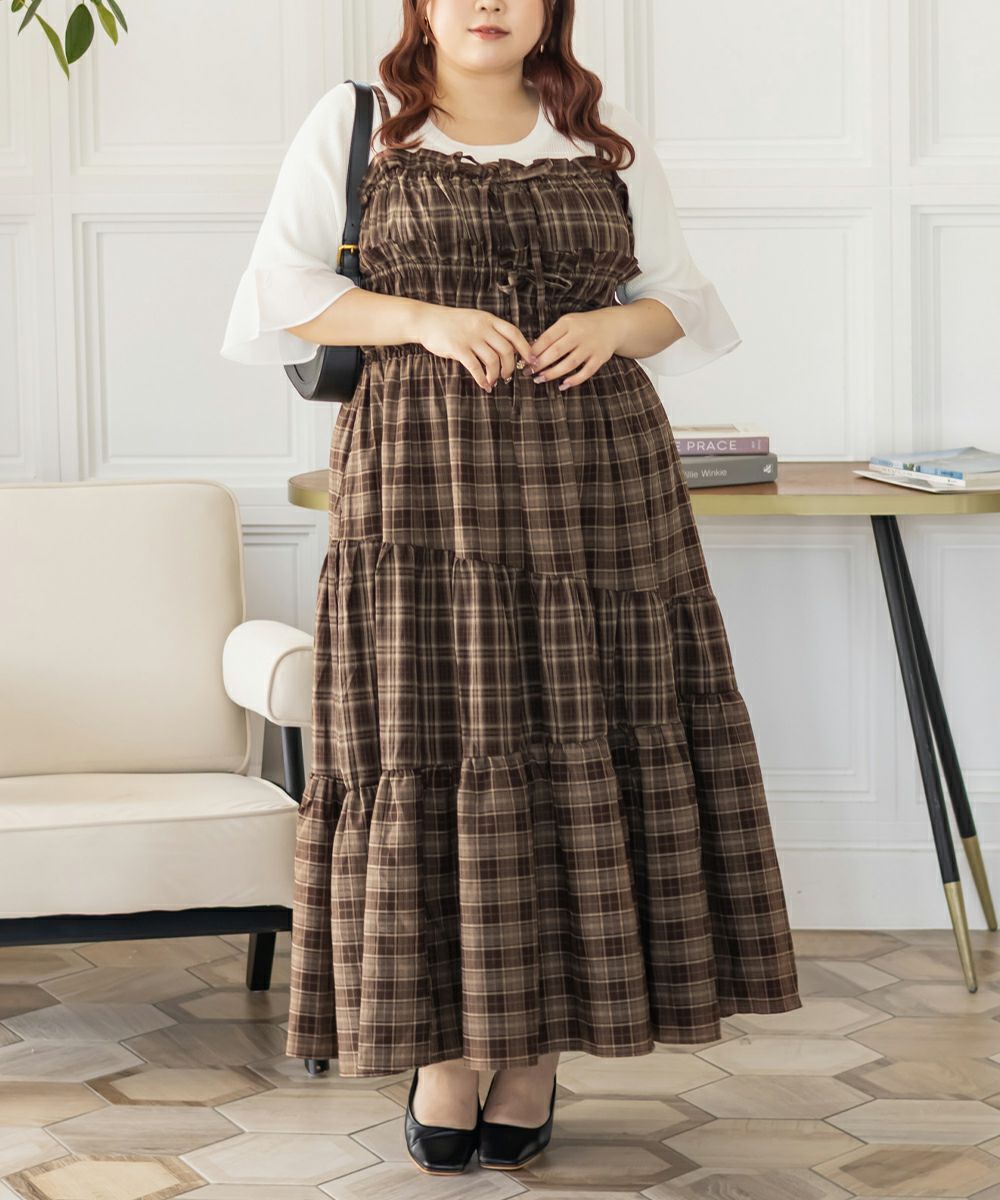 CLETTEオリジナルパッチワークチェックワンピース | 大きいサイズ