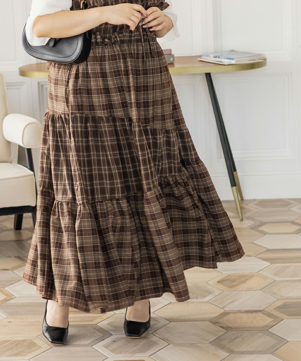 CLETTEオリジナルパッチワークチェックワンピース | 大きいサイズ