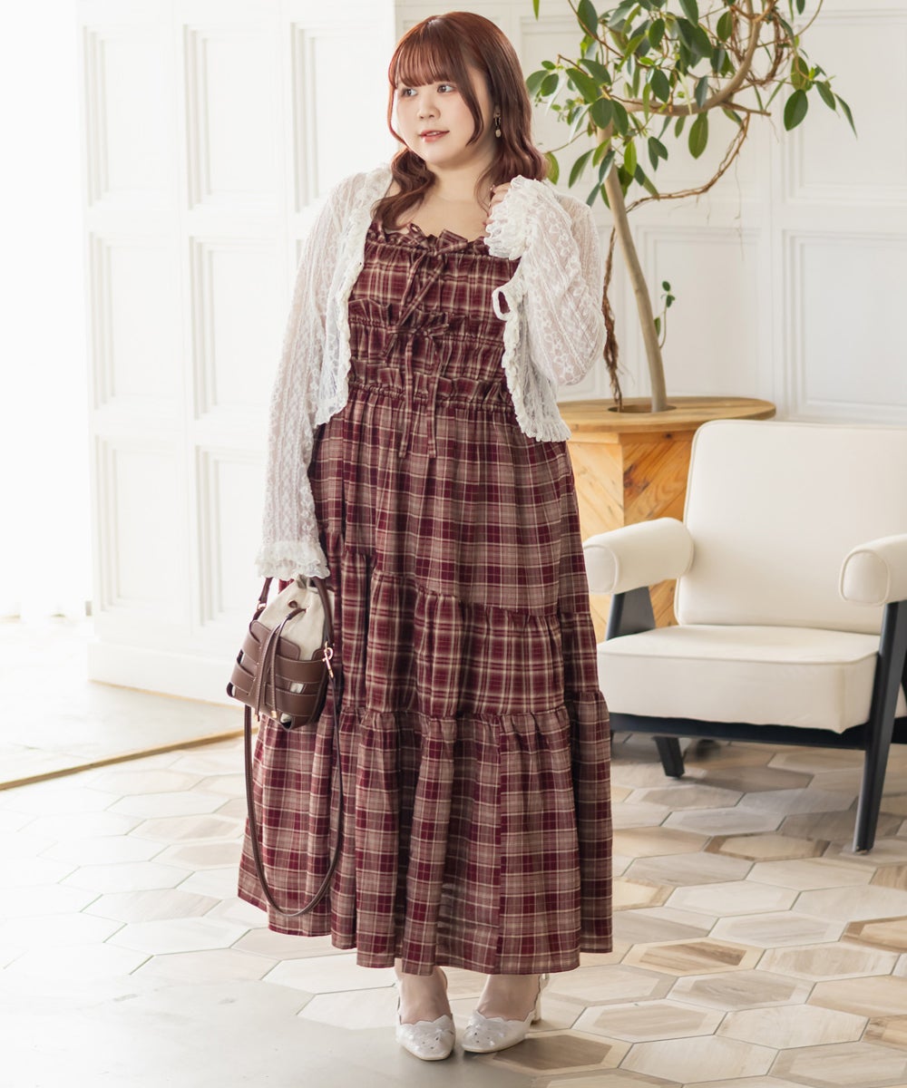 CLETTEオリジナルパッチワークチェックワンピース | 大きいサイズ