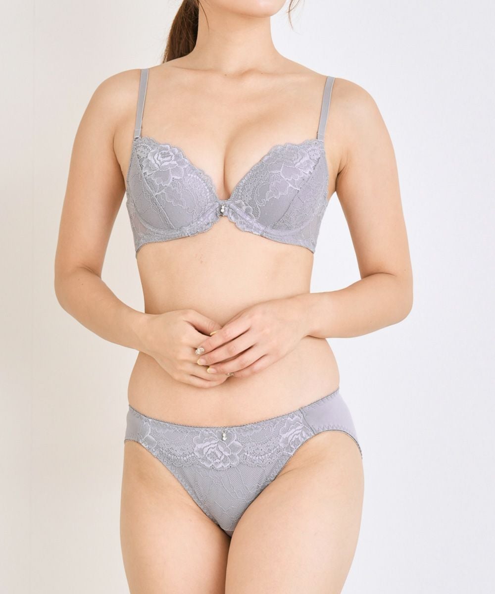 切替レースブラジャー＆ショーツセット | 大きいサイズ レディース専門