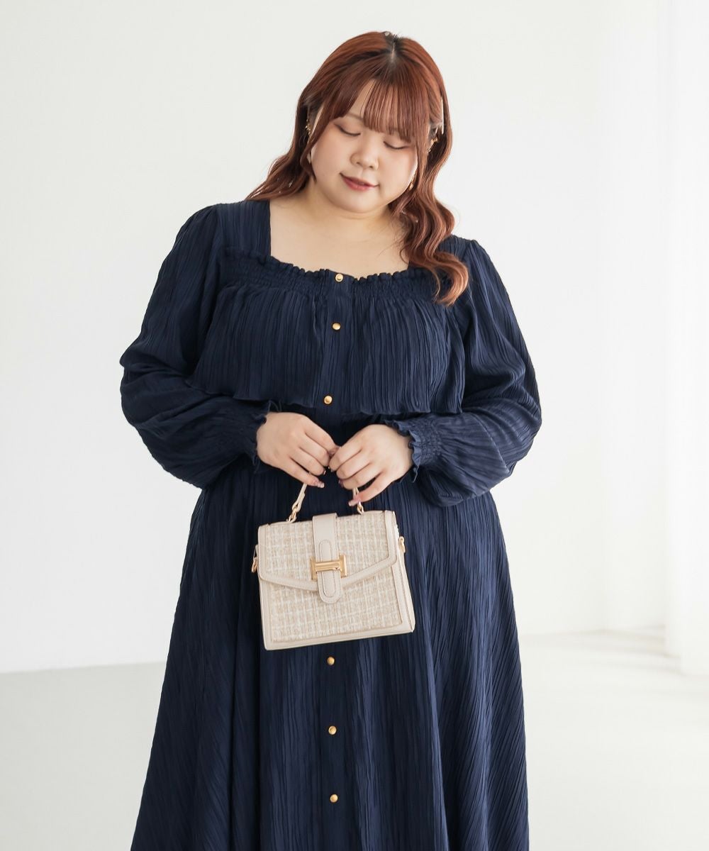 CLETTEオリジナルフロントボタンティアードデザインワンピース