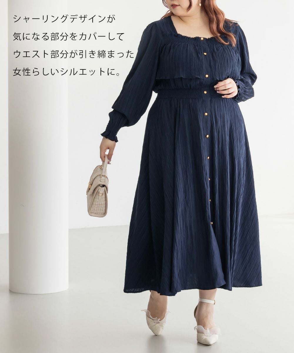 CLETTEオリジナルフロントボタンティアードデザインワンピース