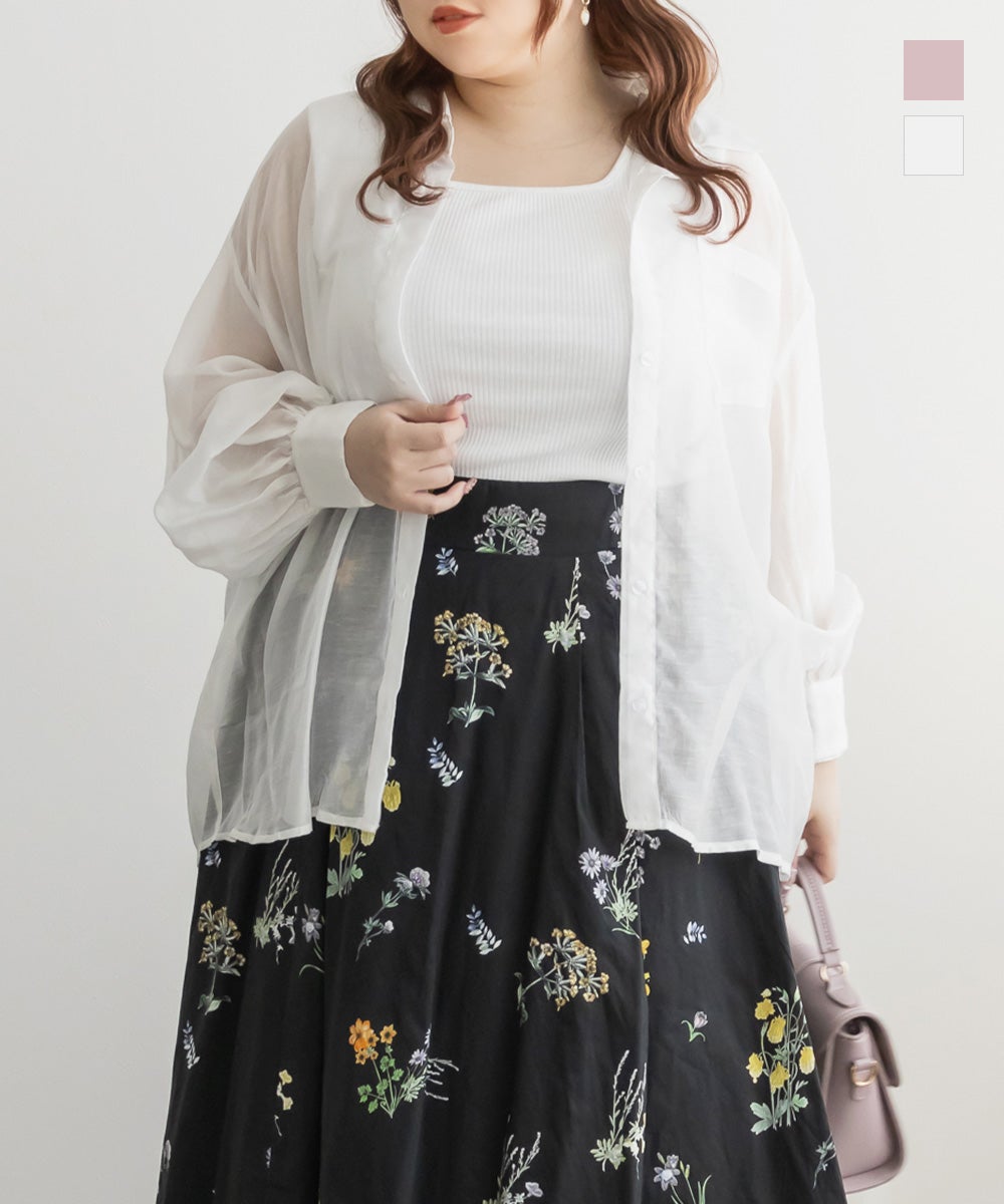 シアーシャツ＆タンクトップセット | 大きいサイズ レディース専門店