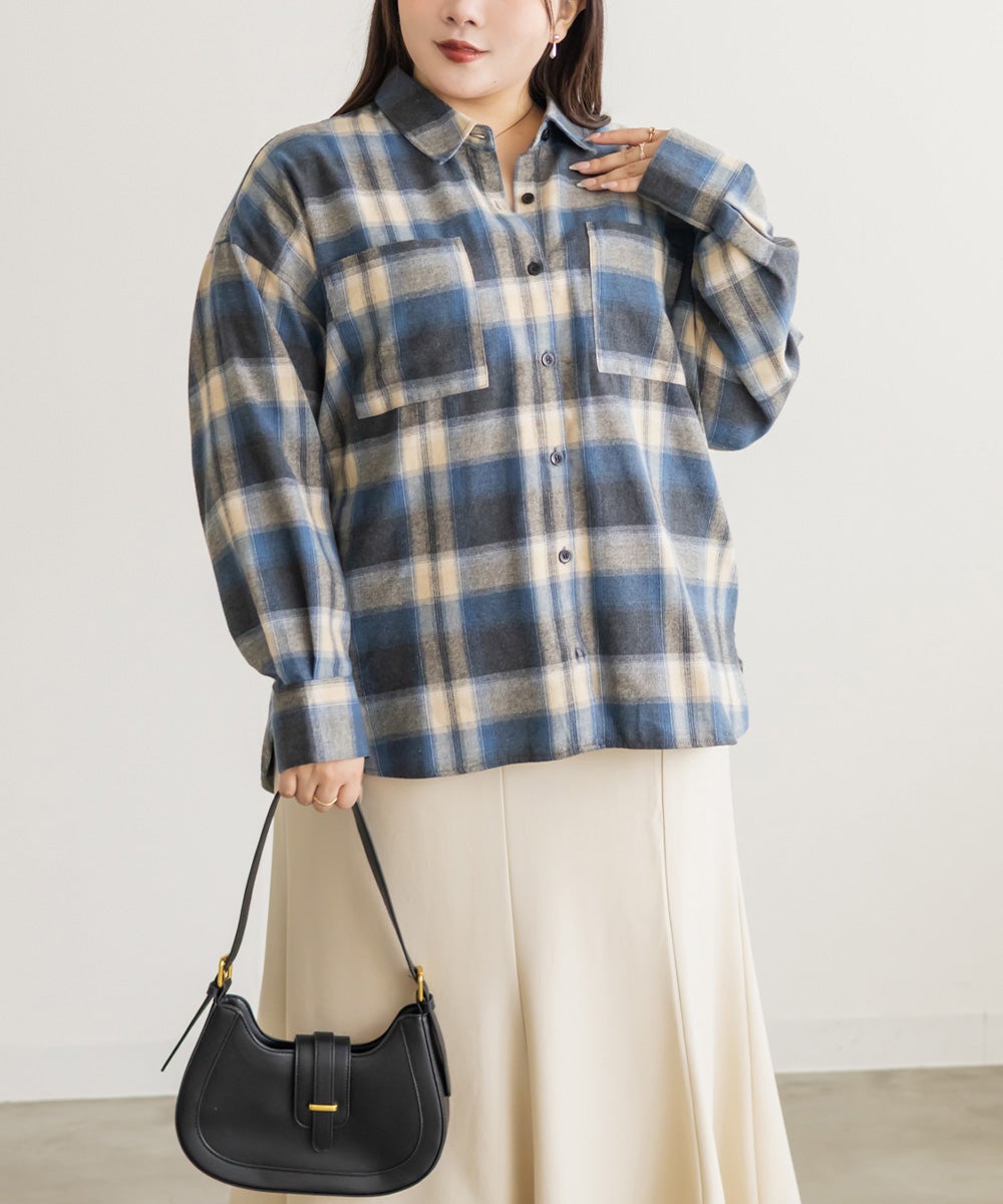 オーバーサイズチェック柄シャツ | 大きいサイズ レディース専門店 オーバーサイズチェック柄シャツ | 大きいサイズ レディース専門店