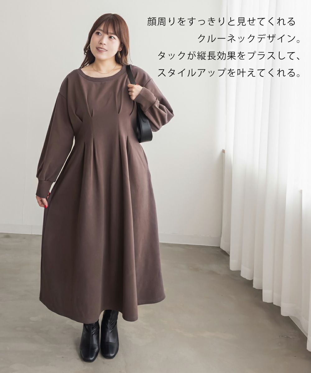 CLETTEオリジナルウエストタックロングワンピース | 大きいサイズ